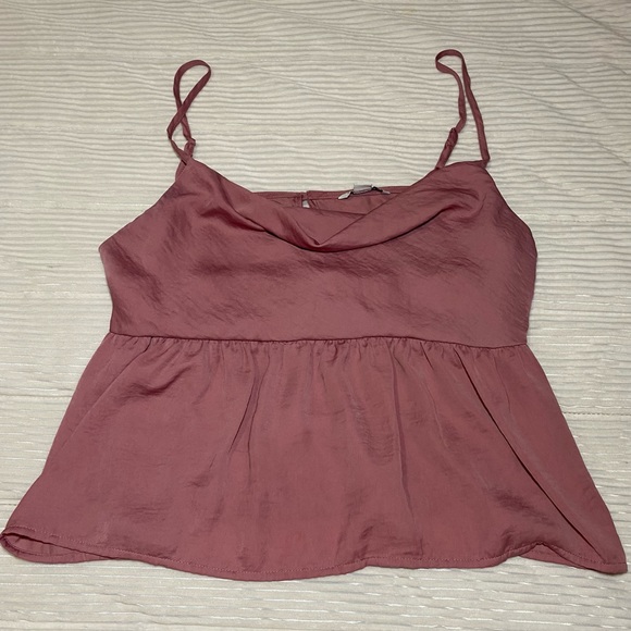 American Eagle Outfitters Tops - American Eagle Rose Pink Baby Doll Tank Top, Buttons On Back